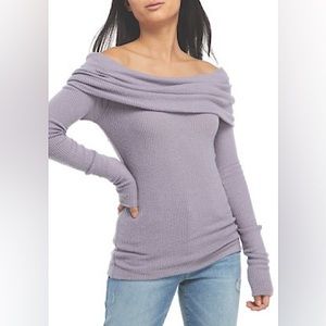 Free People Snowbunny Sweater in Purple Smoke; Medium